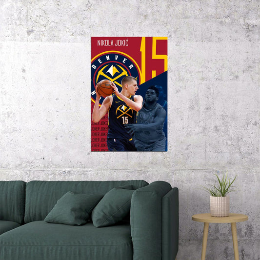 Nikola Jokic Denver Basketball Star Poster Wall Art Print Home Wall Decor