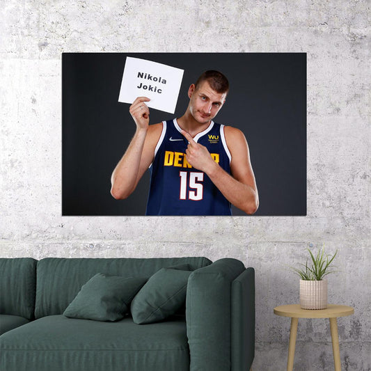 Nikola Jokic Denver Basketball Poster Wall Art Print Home Wall Decor