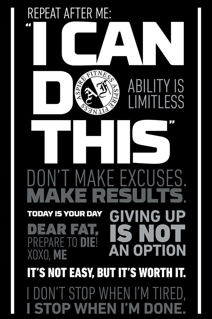 Gym Body Building Muscle Exercise Work Out Poster Wall Art Print Home Wall Decor