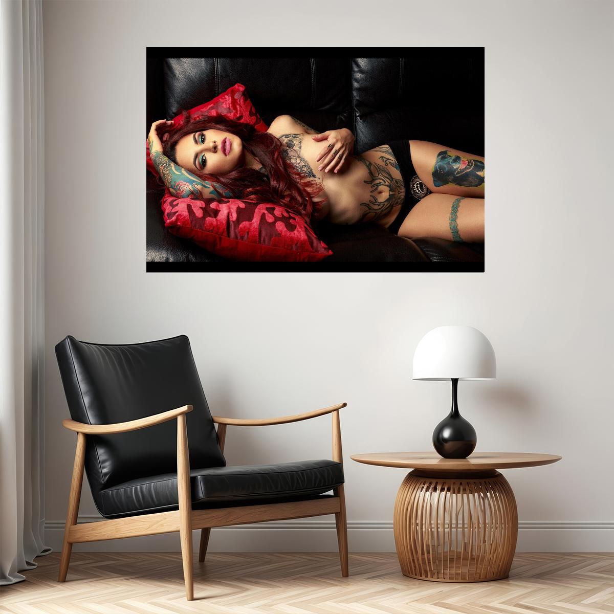 Tattoo Girl Beauty Hot Tattoo Model Poster Wall Art Print Home Wall Decor