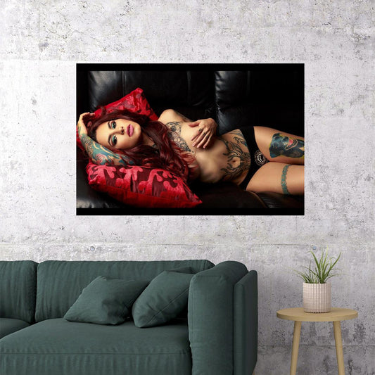 Tattoo Girl Beauty Hot Tattoo Model Poster Wall Art Print Home Wall Decor