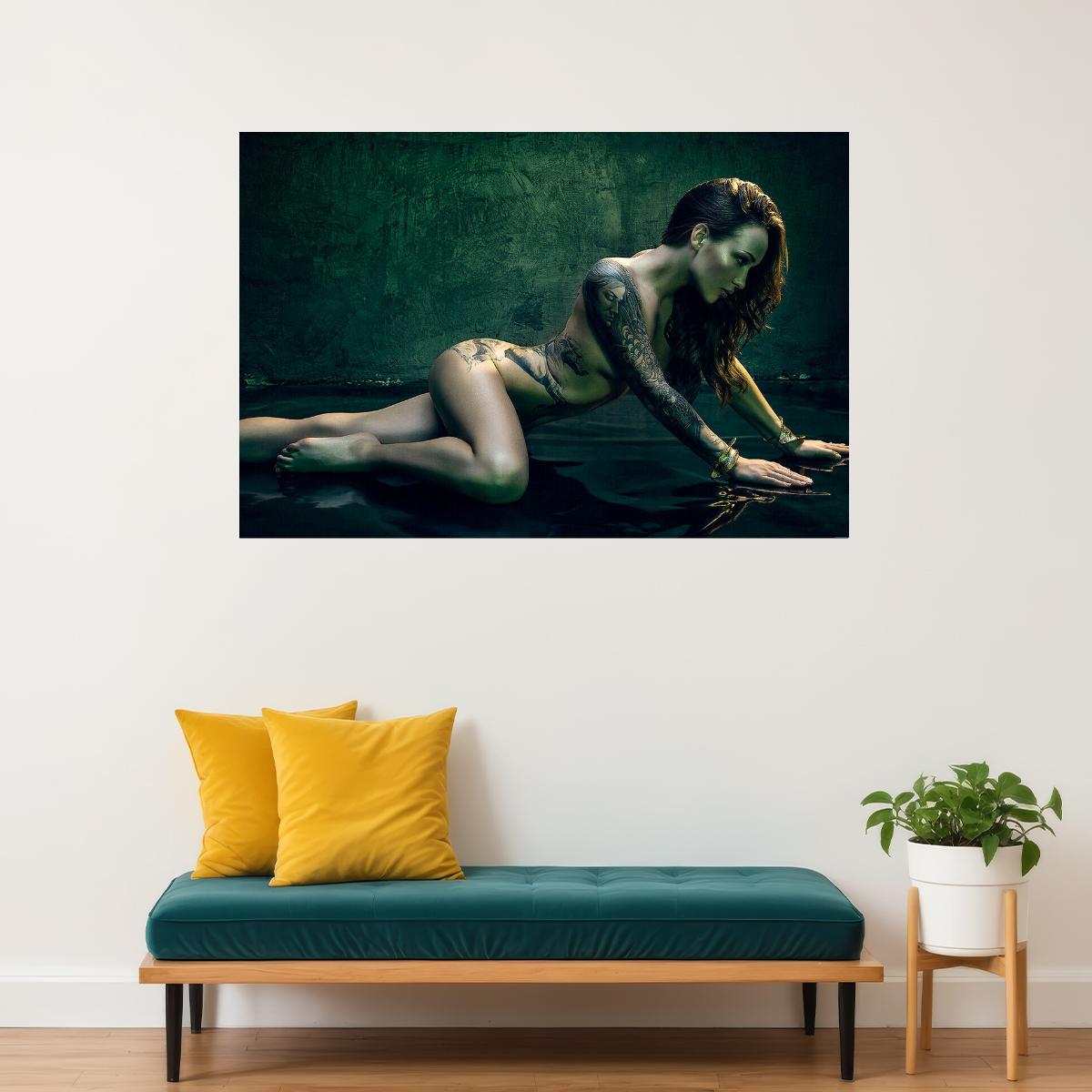 Tattoo Girl Beauty Hot Tattoo Model Poster Wall Art Print Home Wall Decor
