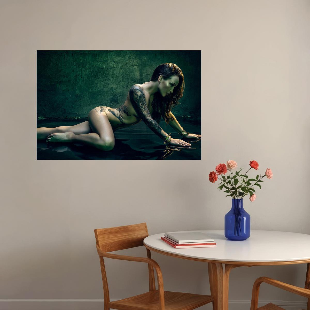 Tattoo Girl Beauty Hot Tattoo Model Poster Wall Art Print Home Wall Decor