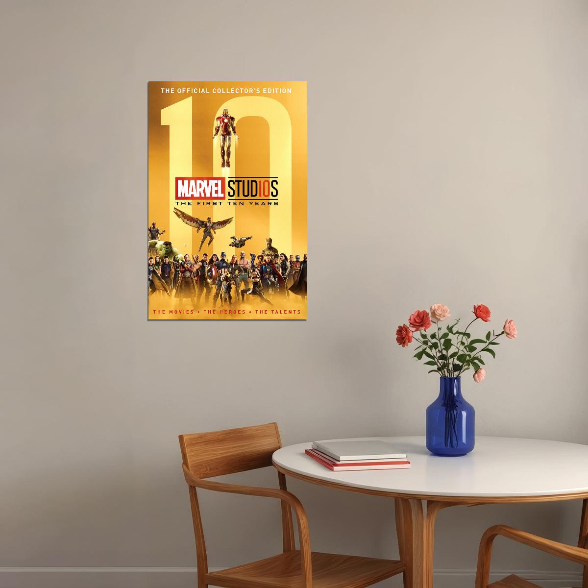10 Year Anniversary Superheroes Movie Poster Wall Art Print Home Wall Decor