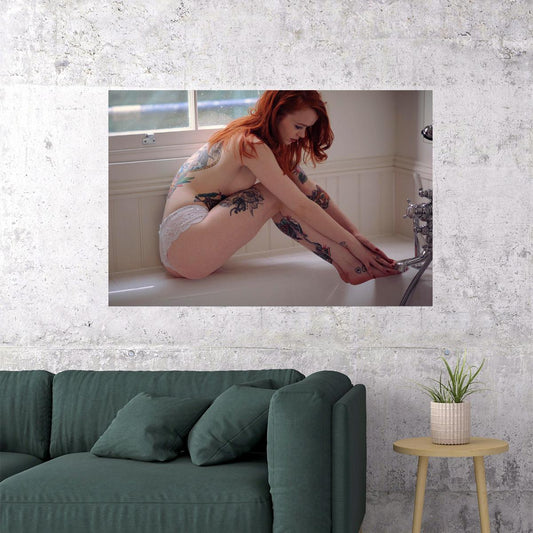 Tattoo Girl Beauty Hot Sexy Model Artist Poster Wall Art Print Home Wall Decor