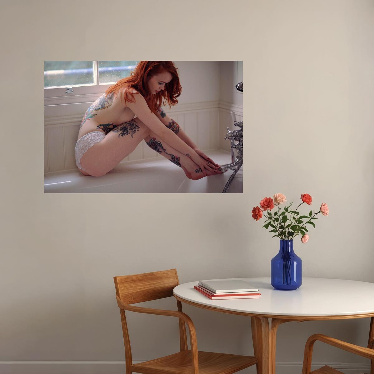 Tattoo Girl Beauty Hot Sexy Model Artist Poster Wall Art Print Home Wall Decor