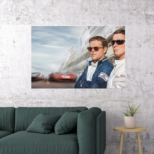 Ford V Ferrari Matt Damon Christian Bale Race Movie Poster Wall Art Print Home Wall Decor