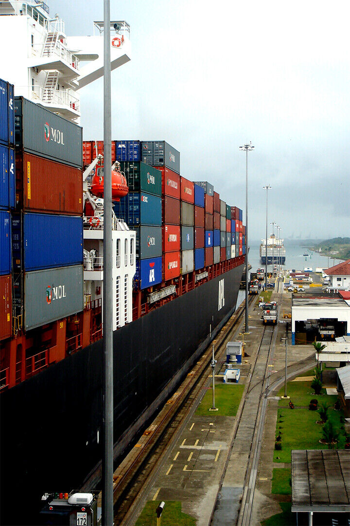 Ship Passing Through Gatun Locks Poster Wall Art Print Home Wall Decor