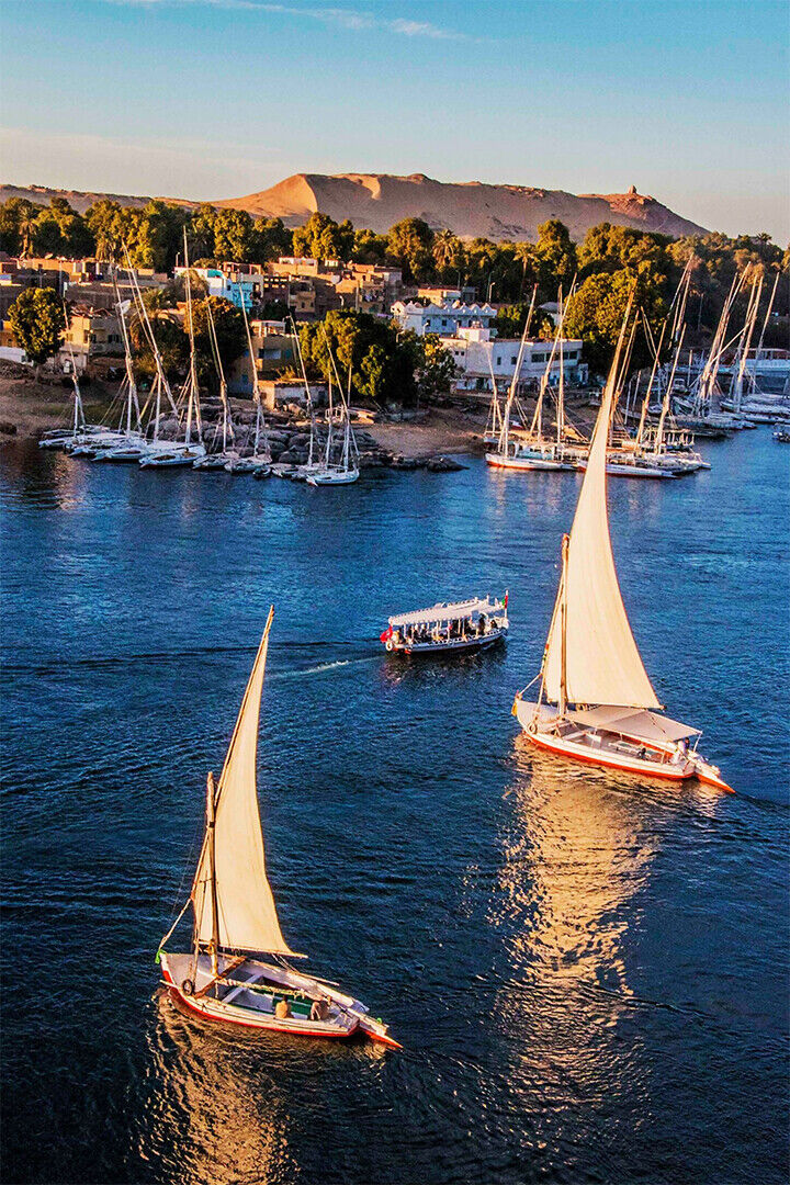 Feluccas At Aswan Sailboat Poster Wall Art Print Home Wall Decor