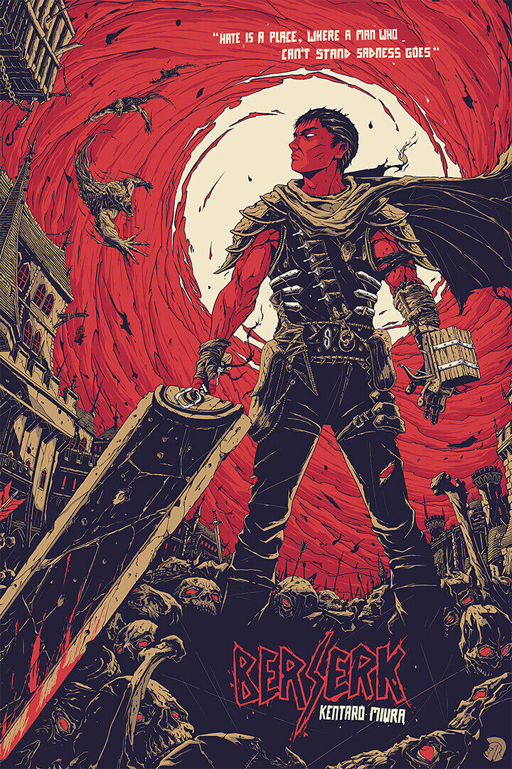 Gatzu Blood Fight Sword Japan Anime War Poster Wall Art Print Home Wall Decor