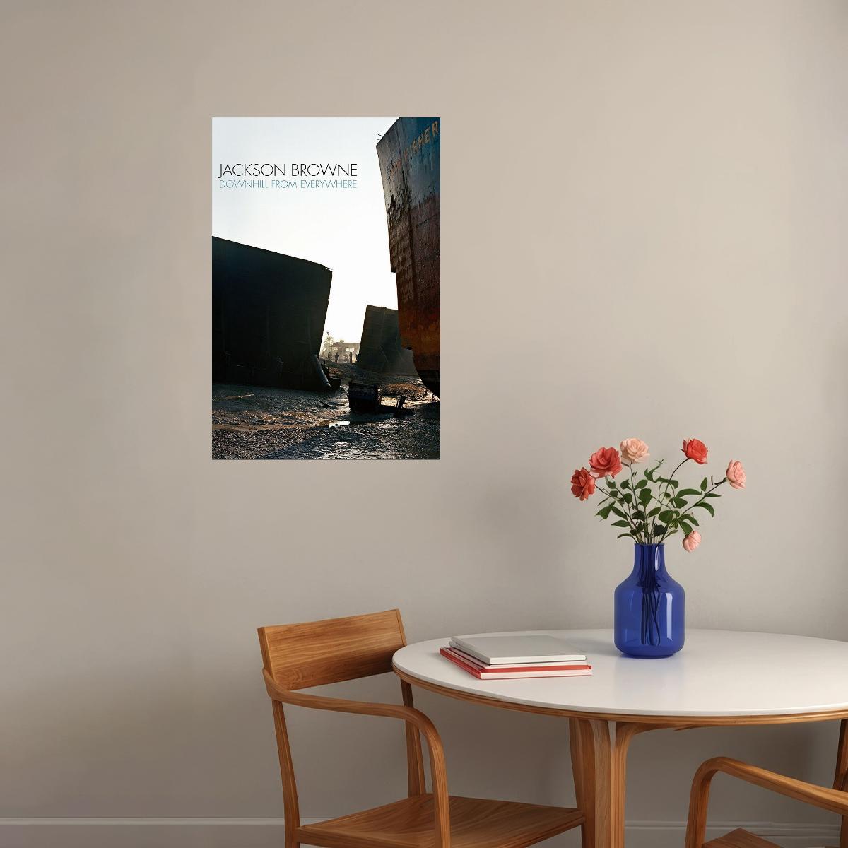 Jackson Browne Downhill From Everywhere Music Album Poster Wall Art Print Home Wall Decor