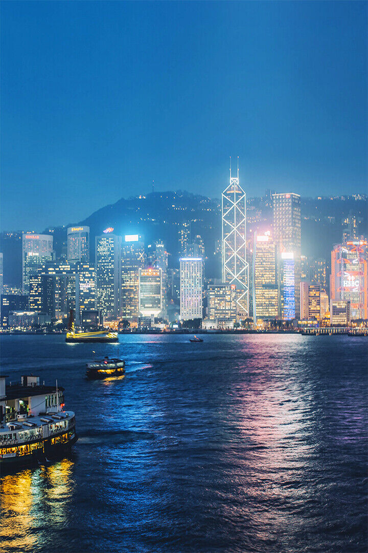 Ferry In Victoria Harbour Watercraft Poster Wall Art Print Home Wall Decor