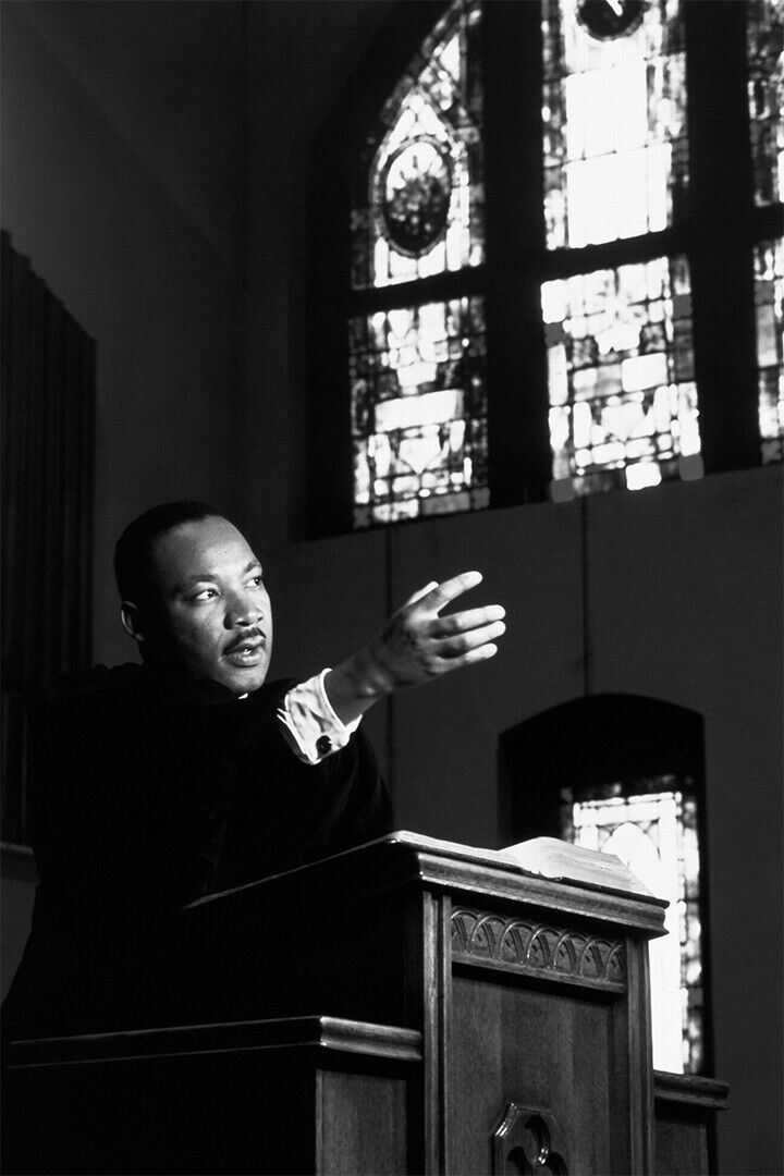 Reverend King Preaching At Ebenezer Poster Wall Art Print Home Wall Decor