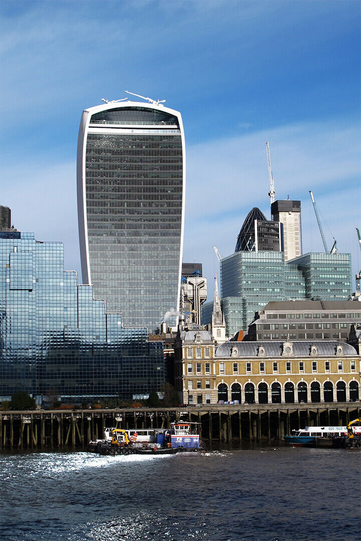 Shopping And Office Block On The Thames Poster Wall Art Print Home Wall Decor