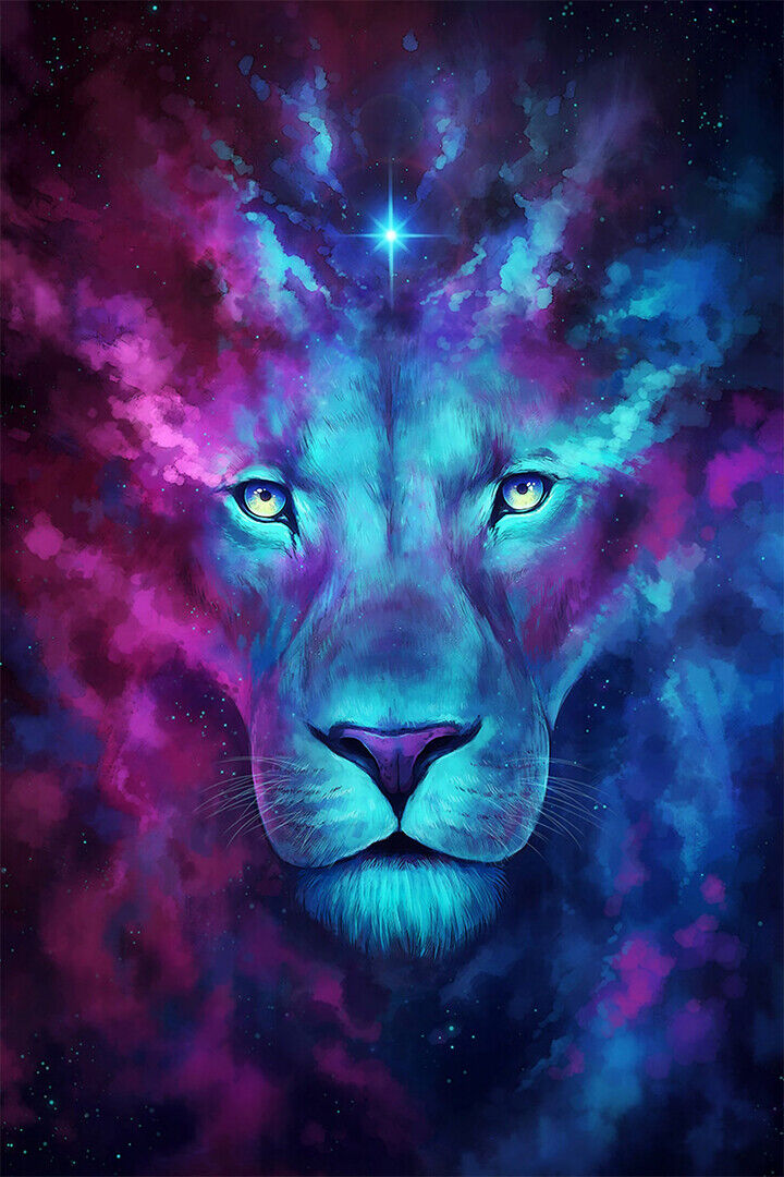 Stunning Abstract Lion Animal Pictures Poster Wall Art Print Home Wall Decor