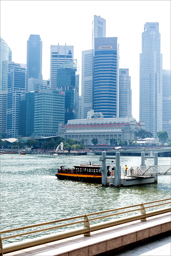 Singapore Skyline And Harbor City State Poster Wall Art Print Home Wall Decor