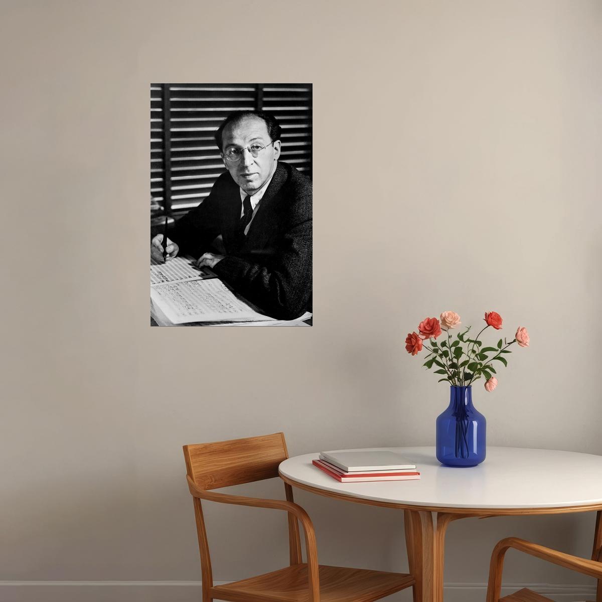 Aaron Copeland Composing In Studio Music Teacher Poster Wall Art Print Home Wall Decor