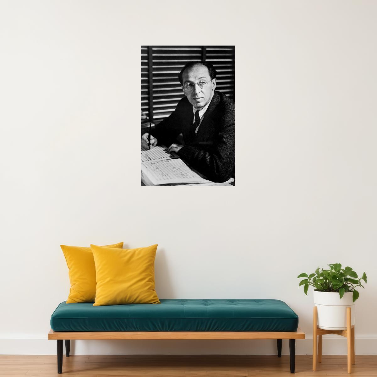 Aaron Copeland Composing In Studio Music Teacher Poster Wall Art Print Home Wall Decor
