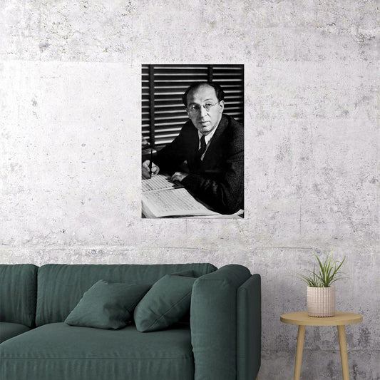 Aaron Copeland Composing In Studio Music Teacher Poster Wall Art Print Home Wall Decor