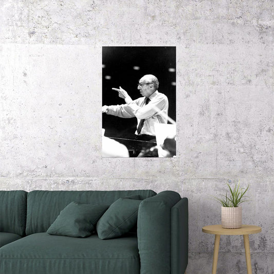 Conductor Aaron Copland Pointing Music Teacher Poster Wall Art Print Home Wall Decor
