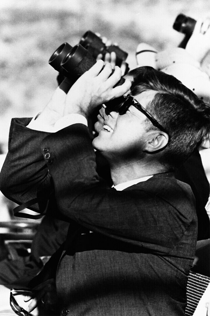 President Kennedy Watches Missile Firing Poster Wall Art Print Home Wall Decor