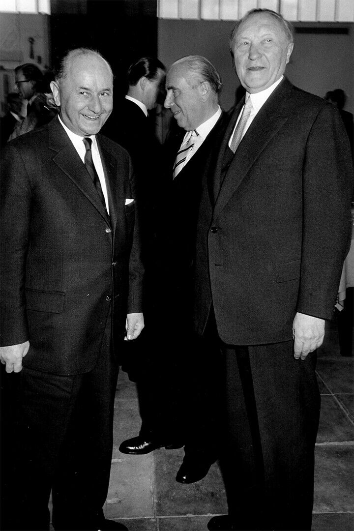 Konrad Adenauer Posing With Willy Brandt Poster Wall Art Print Home Wall Decor