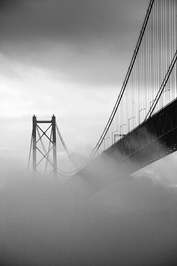 Monochrome Photo Of Bridge Poster Wall Art Print Home Wall Decor