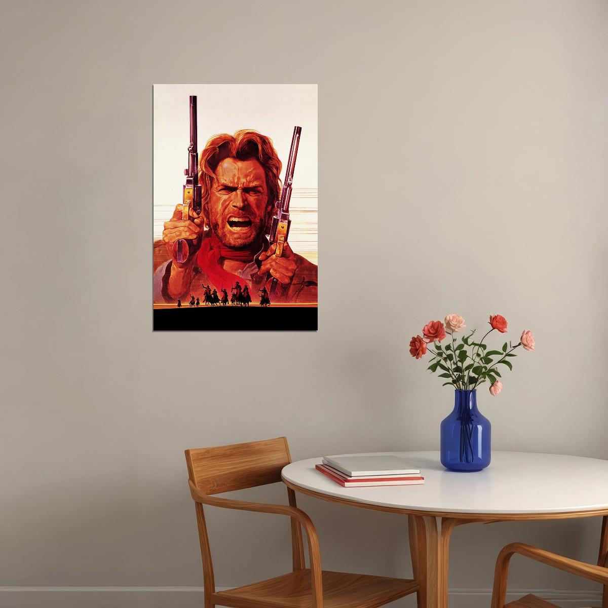 Eastwood In The Outlaw Josey Wales Movie Action Poster Wall Art Print Home Wall Decor