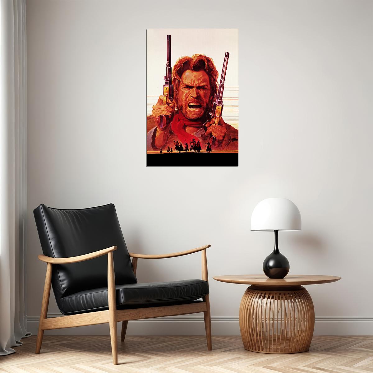 Eastwood In The Outlaw Josey Wales Movie Action Poster Wall Art Print Home Wall Decor