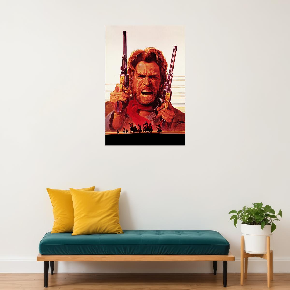 Eastwood In The Outlaw Josey Wales Movie Action Poster Wall Art Print Home Wall Decor
