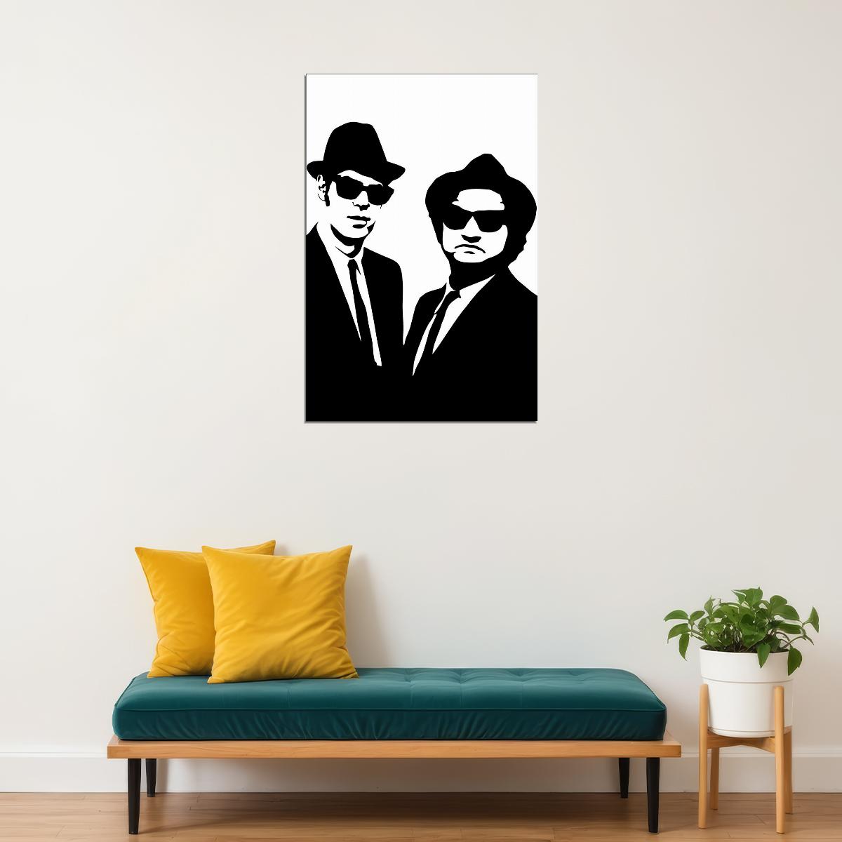 Blues Brothers Classic Movie Action Detective Poster Wall Art Print Home Wall Decor