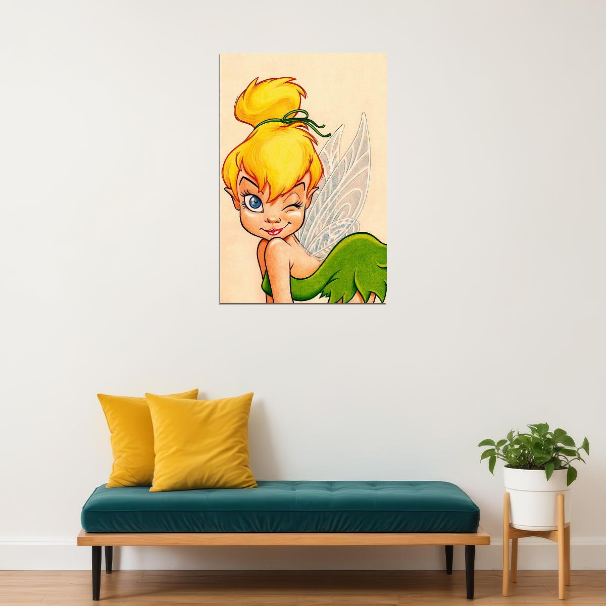 Tinker Bell Tink Walt Fairy Animation Movie Poster Wall Art Print Home Wall Decor