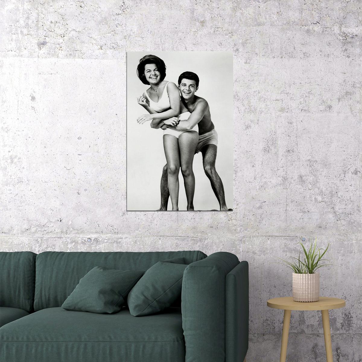 Funicello And Avalon In Beach Party Movie Comedy Poster Wall Art Print Home Wall Decor