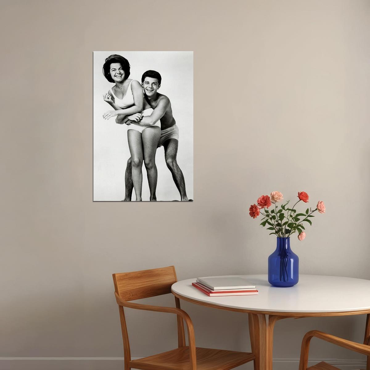 Funicello And Avalon In Beach Party Movie Comedy Poster Wall Art Print Home Wall Decor