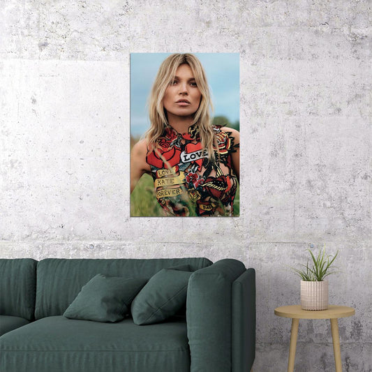 Kate Moss Fashion British Supermodel Poster Wall Art Print Home Wall Decor