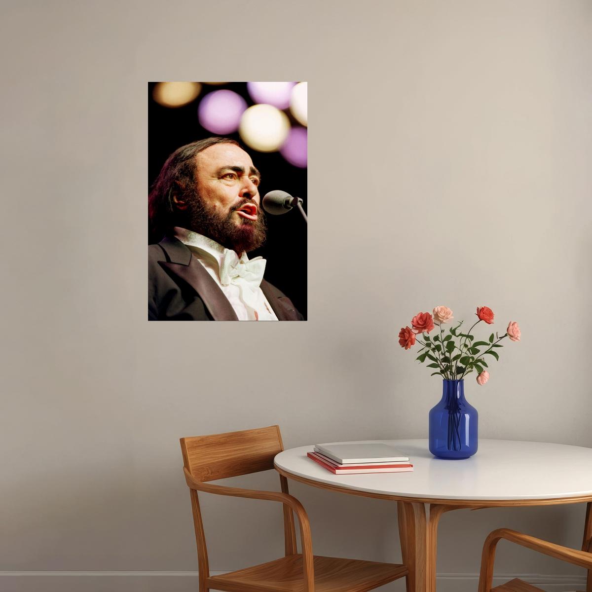 Pavarotti Warming Up Before Performance Music Poster Wall Art Print Home Wall Decor