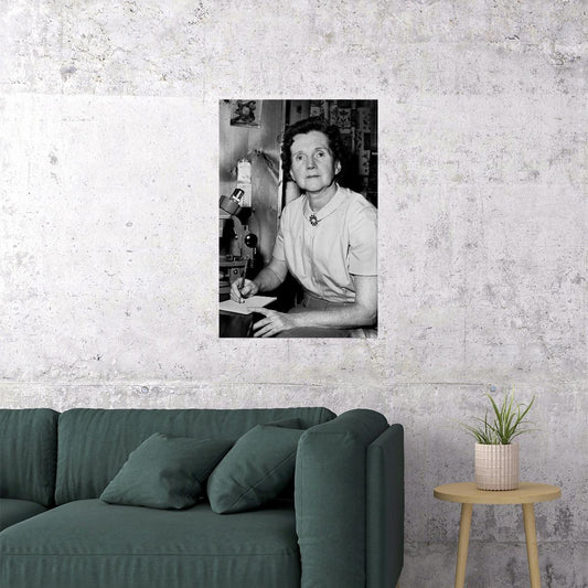 Rachel Carson Looking Through A Microscope Poster Wall Art Print Home Wall Decor