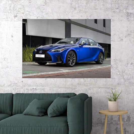 Lexus Is 300h F Blue Car Sport Model Poster Wall Art Print Home Wall Decor