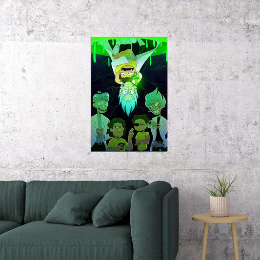 Rick And Morty Anime Action Movie Poster Wall Art Print Home Wall Decor