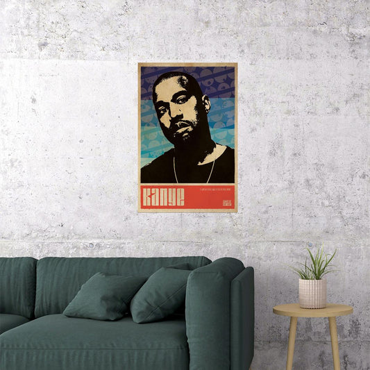 Kanye West Hip Hop Rap Music Singer Songwriter Poster Wall Art Print Home Wall Decor