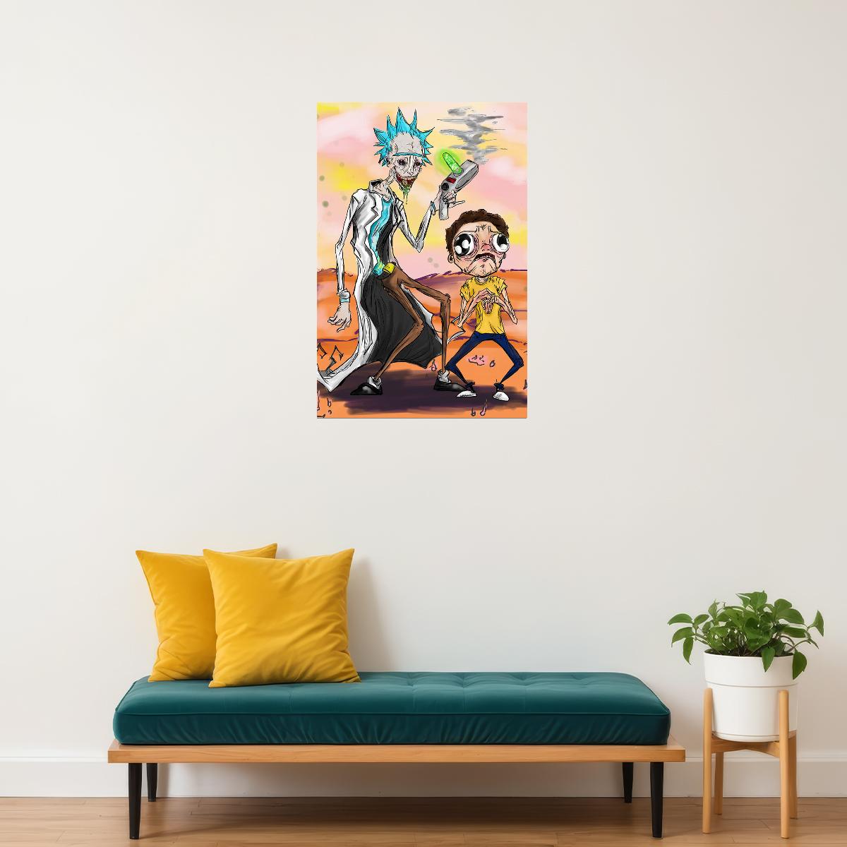 Rick And Morty Cartoon Funny Movie Animation Poster Wall Art Print Home Wall Decor