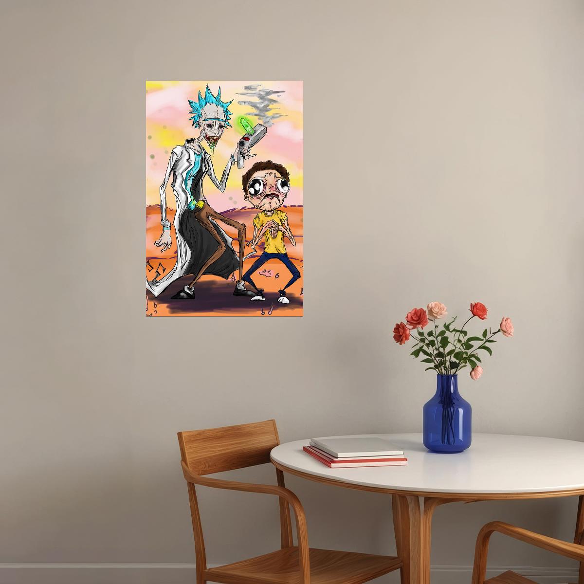 Rick And Morty Cartoon Funny Movie Animation Poster Wall Art Print Home Wall Decor