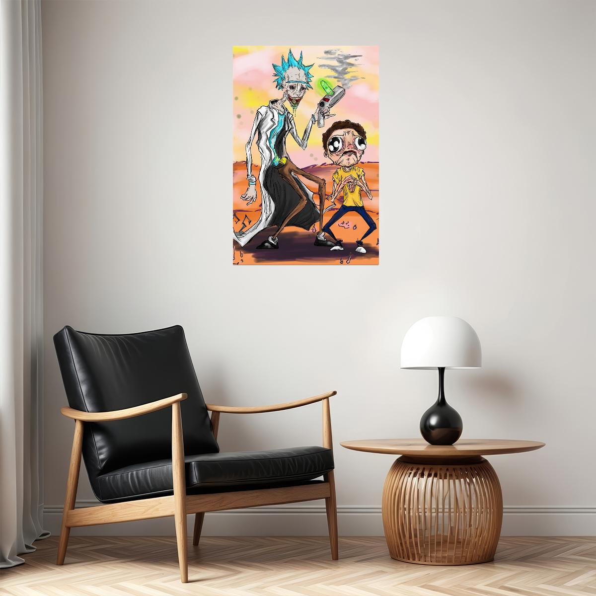 Rick And Morty Cartoon Funny Movie Animation Poster Wall Art Print Home Wall Decor