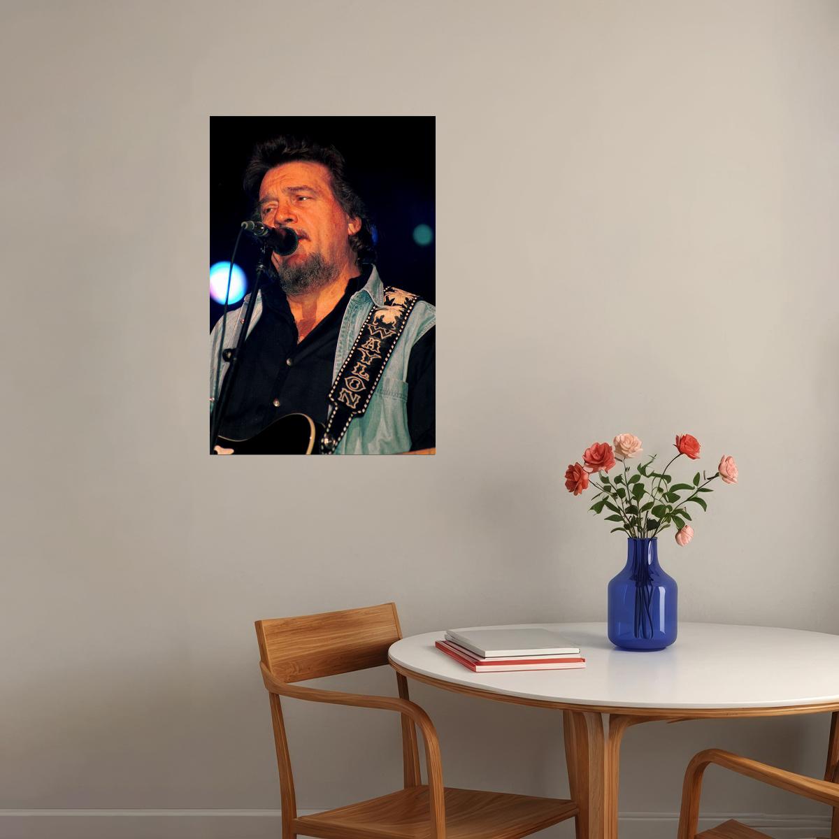 Waylon Jennings Performing Musician Poster Wall Art Print Home Wall Decor