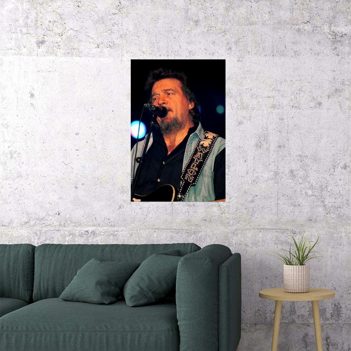 Waylon Jennings Performing Musician Poster Wall Art Print Home Wall Decor
