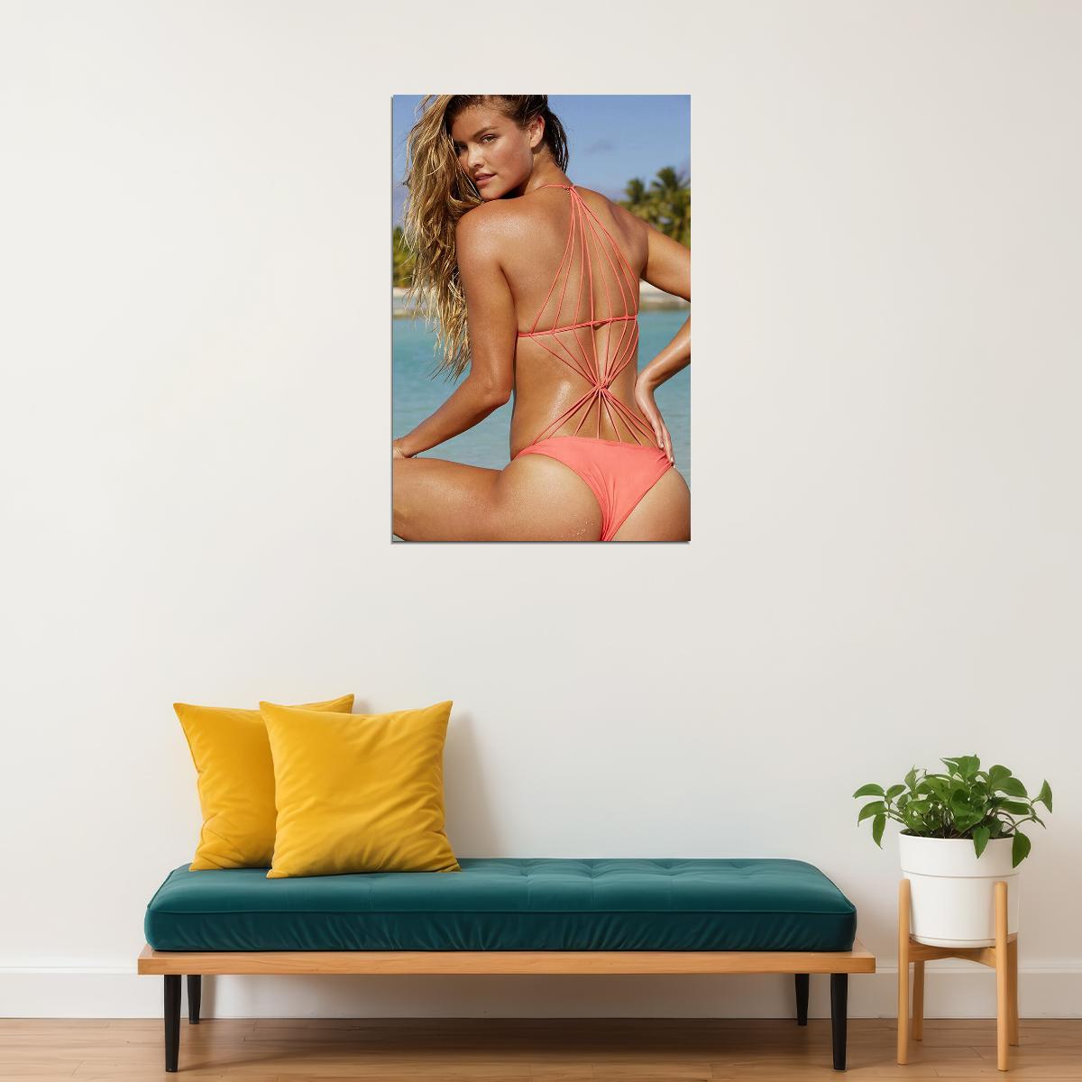 Nina Agdal Sexy Model Hot Swimsuit Pose Poster Wall Art Print Home Wall Decor