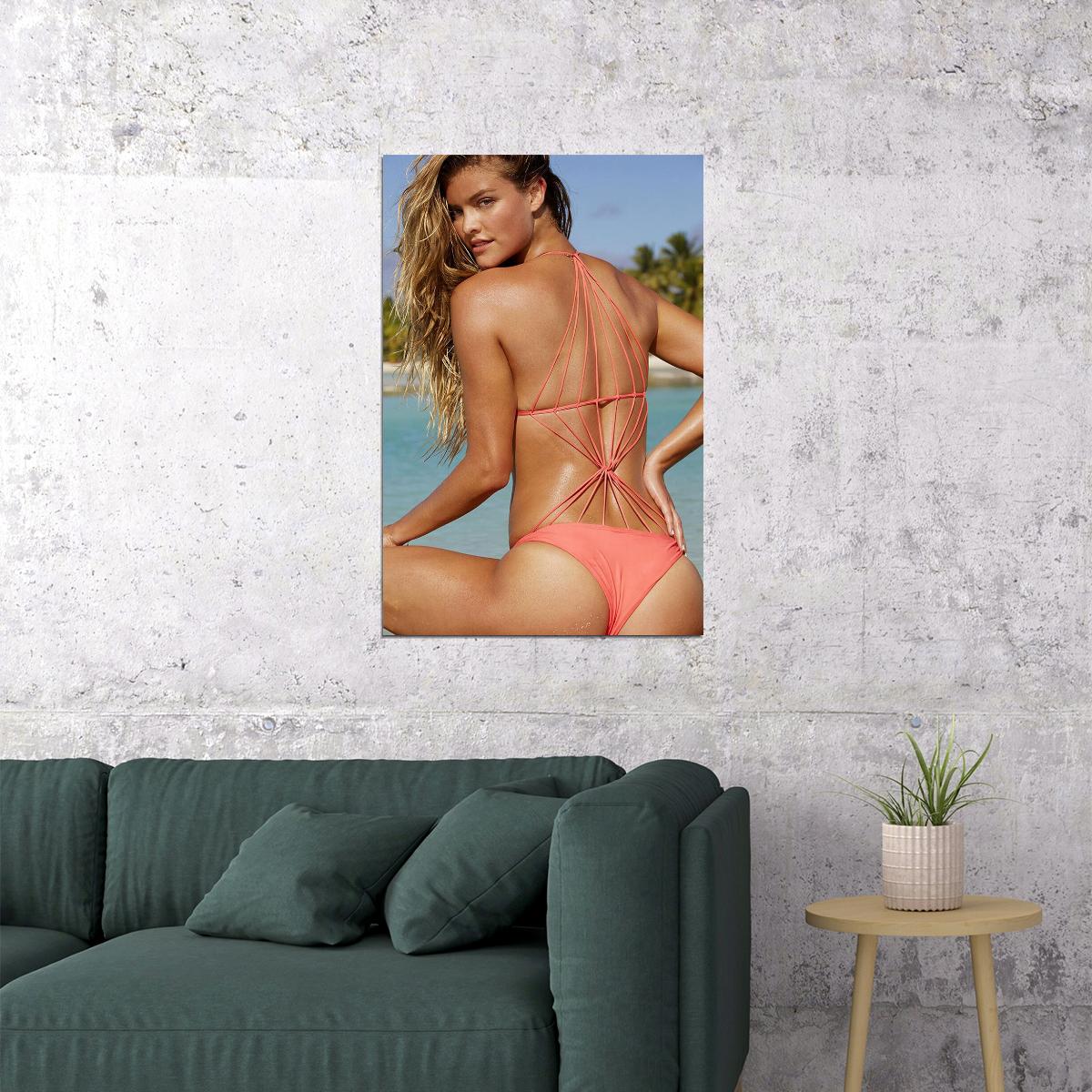 Nina Agdal Sexy Model Hot Swimsuit Pose Poster Wall Art Print Home Wall Decor