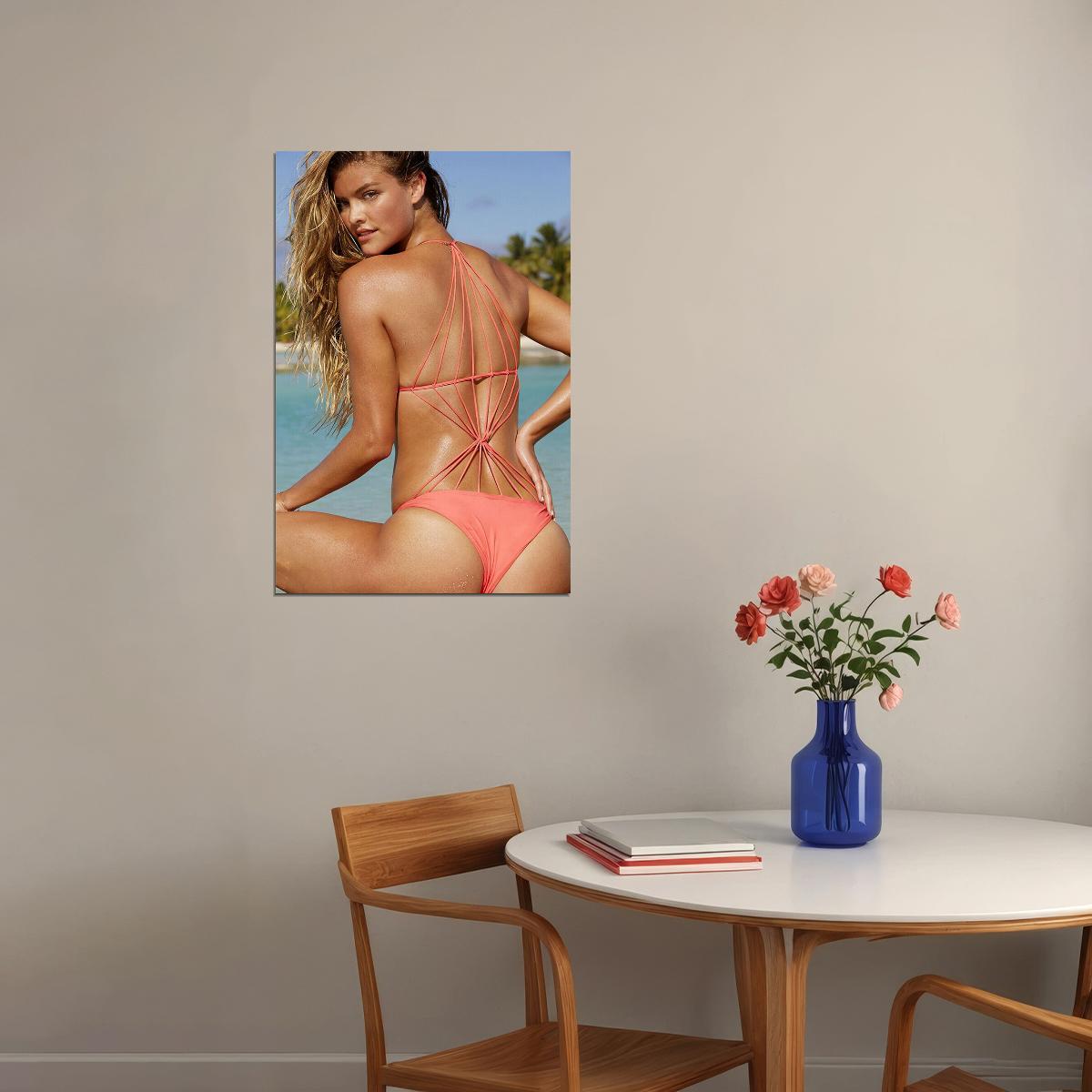 Nina Agdal Sexy Model Hot Swimsuit Pose Poster Wall Art Print Home Wall Decor
