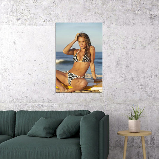 Hannah Davis Surfboard Beach Sexy Model Poster Wall Art Print Home Wall Decor