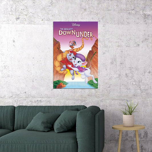 The Rescuers Down Under Animated Movie Poster Wall Art Print Home Wall Decor